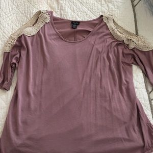 Purple cut out shirt